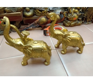 Tượng voi phong thủy bằng đồng vàng, giá bán tượng voi phong thủy