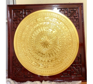 MẶT TRỐNG ĐỒNG ĐÚC ĐỒNG DÁT VÀNG ĐƯỜNG KÍNH 80CM