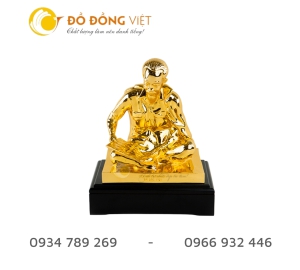 Tượng Bác Hồ Bằng Đồng Mạ Vàng, Tượng Bác Hồ Ngồi Đọc Báo Mạ Vàng 24k Đẹp Sang Trọng