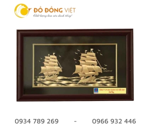 Tranh thuận buồm xuôi gió vàng lá 3d