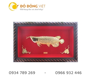 Tranh cá rồng phong thủy mạ vàng 