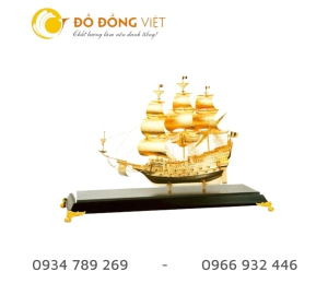 Thuyền buồm quà tặng phong thủy bằng đồng