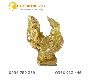 Mô hình tượng đầu rồng thời lý mạ vàng đẹp sang trọng
