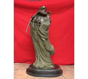 Tượng đạt ma sư tổ bằng đồng hun màu giả cổ