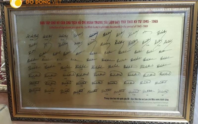 Độc đáo tranh đồng sưu tập chữ kí Bác Hồ
